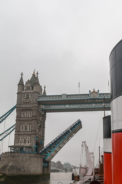 The "Waverley" Paddle Steamer Approaching Tower Bridge, London