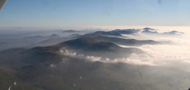 Snowdonia from north of Llanfairfechan: aerial 2015