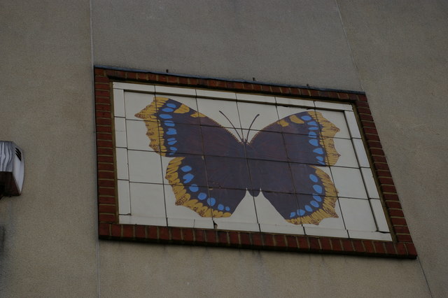 Butterfly mural, Denmark Hill, Camberwell
