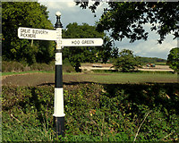 SJ7082 : Finger post directions at junction of Hoogreen Lane and Ditchfield  Lane by Gary Rogers