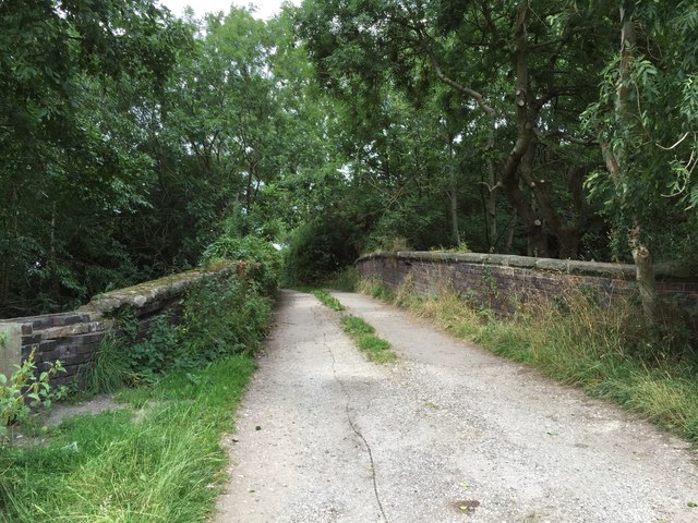 Halmer End: bridge over former railway line