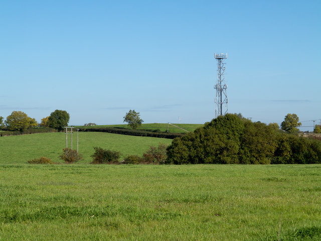 Telecoms aerial near to Whessoe Holme
