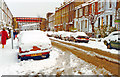 Putney in depth of winter, 1991: eastward on Disraeli Road