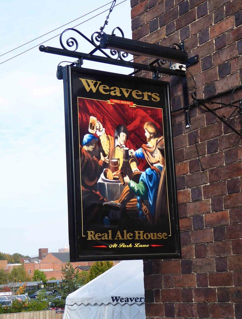 The new sign at the Weavers Real Ale House at Park Lane, 40 Park Lane, Kidderminster