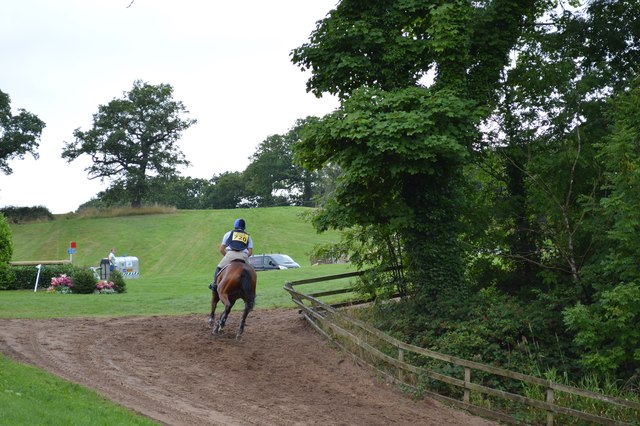Somerford Park Horse Trials: ascent to the cross-country finish