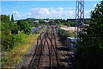 SO8963 : Railway tracks northeast of Droitwich Spa Railway Station in August 2015, Droitwich Spa, Worcs by P L Chadwick