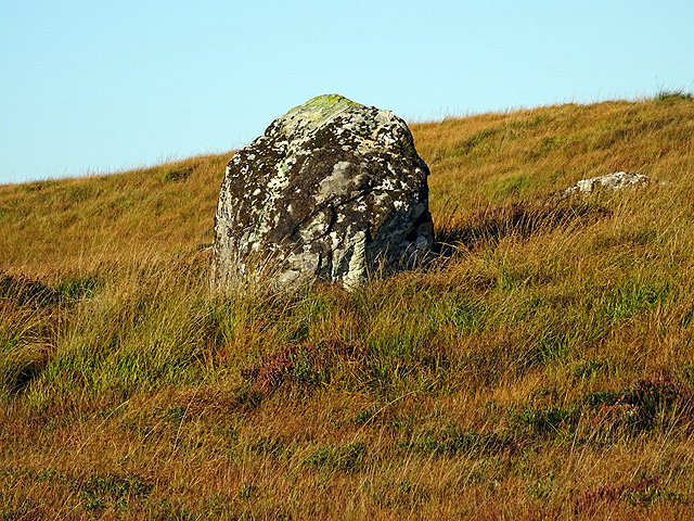 An isolated erratic beside the A897 road