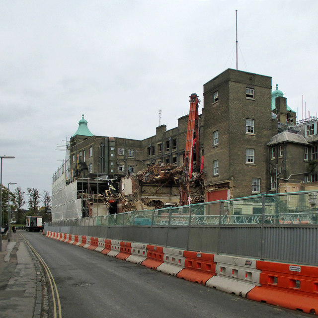The University Arms Hotel: demolition on the Park Terrace side