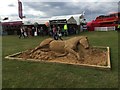 SP4415 : Blenheim Horse Trials: horse sand sculpture by Jonathan Hutchins