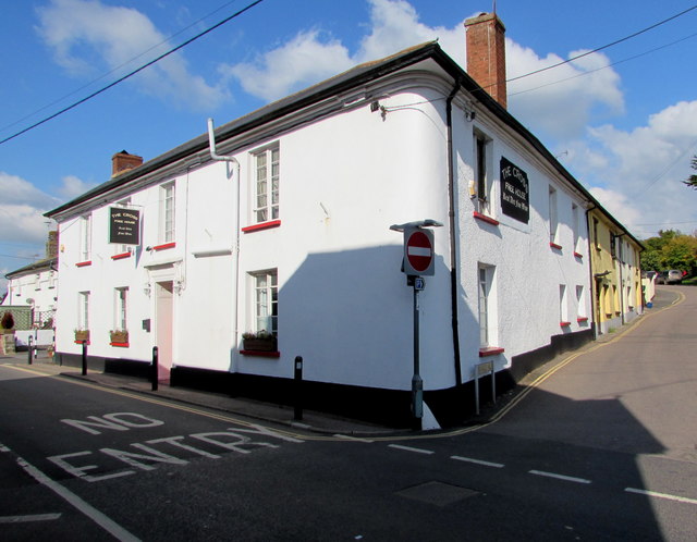 Corner view of The Cross pub, Copplestone