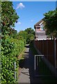 Start of the public footpath from Tagwell Road to St. Peter