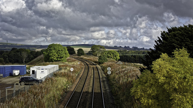 Dundee to Aberdeen Line at the site of the former Drumlithie Station