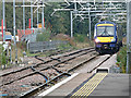 Train approaching Cumbernauld railway station