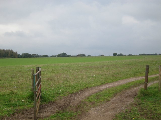 Gateway and farm track onto Charmy Down airfield