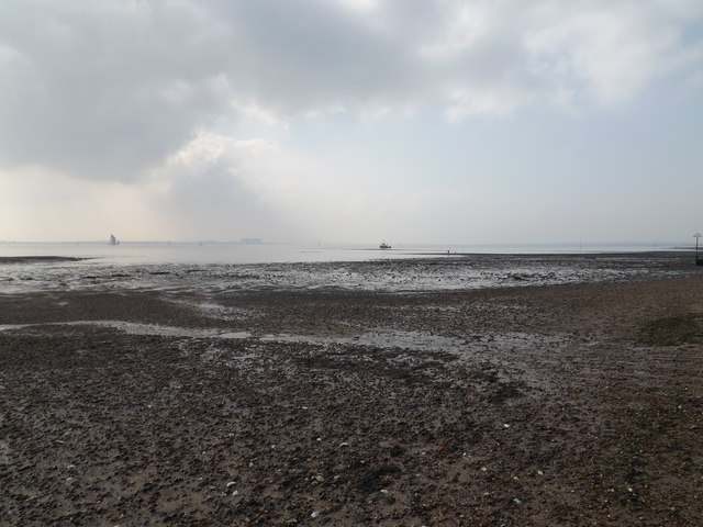West Mersea Beach at low tide