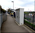 Mains metering distribution cubicle on Penryn railway station