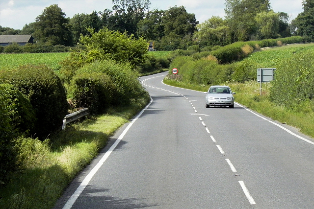 Northbound A134 near Ingham