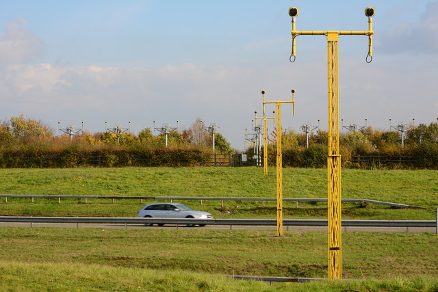 The A453 road near East Midlands airport