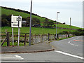 Traditional road sign in Rhoslefain