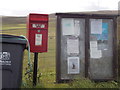 Rousay: postbox № KW17 53 and noticeboard, Wasbister