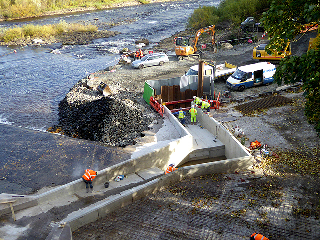 Fish pass under construction at Hexham © Oliver Dixon :: Geograph ...