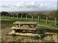 Picnic table and view from Tog Hill