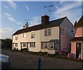 Weather-boarded cottages at Heybridge Lock