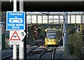 Metrolink tram arriving at East Didsbury