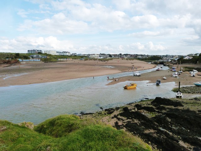View from Chapel Rock over Summerleaze Beach and Bude Haven,