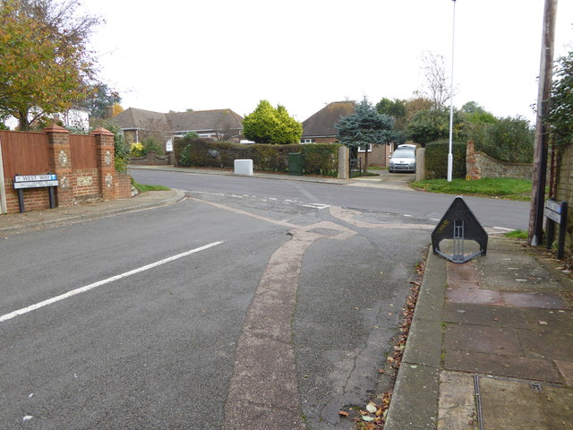 The eastern end of West Way at the junction with Salvington Hill