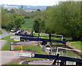 View down the Wilmcote Lock Flight