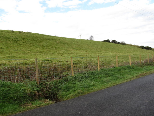 Drumlin ridge with wind turbine on the... © Eric Jones cc-by-sa/2.0 ...