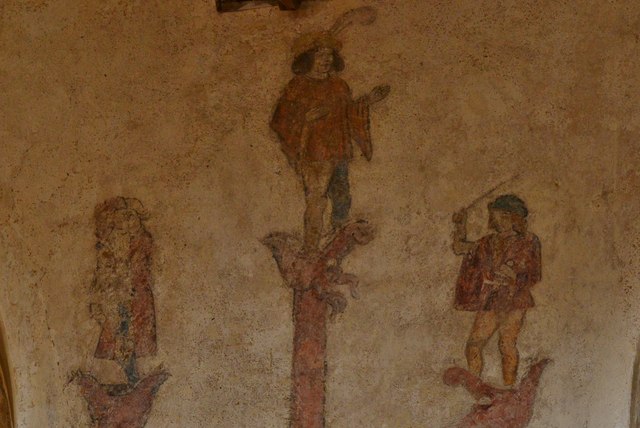 Hessett: St. Ethelbert's church: The "Seven Deadly Sins" wall painting 1
