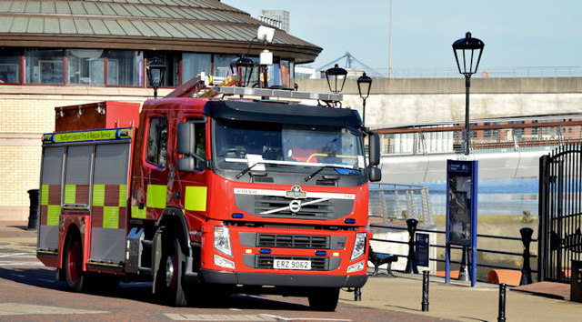 Fire appliance, Donegall Quay, Belfast (November 2015)