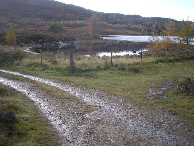 Junction on track round Loch Ordie