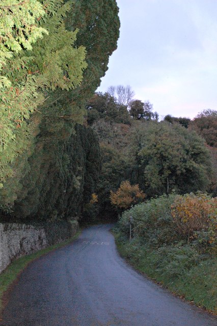 Road beside the churchyard, Nevern