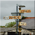 Old signpost at Cross Inn, Ceredigion