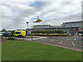 SP3880 : Air Ambulance landing on the helipad, University Hospital, Walsgrave, Coventry by Robin Stott