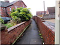 Walled path to Ludlow railway station