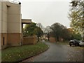 Keele University: road through Lindsay Hall