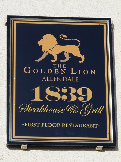 Sign on the Golden Lion, Market Place