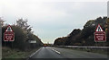 Approaching end of dual carriageway on A36