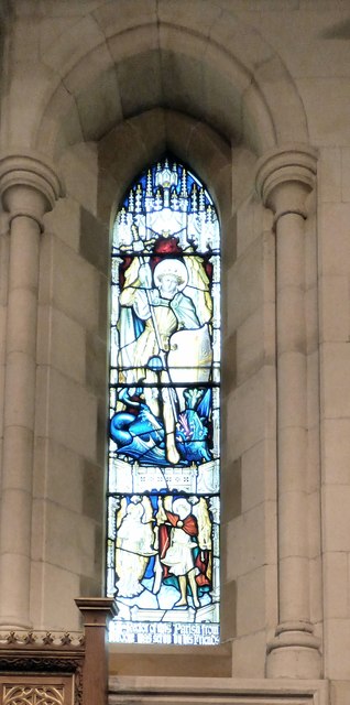 Memorial Chapel stained glass: right panel