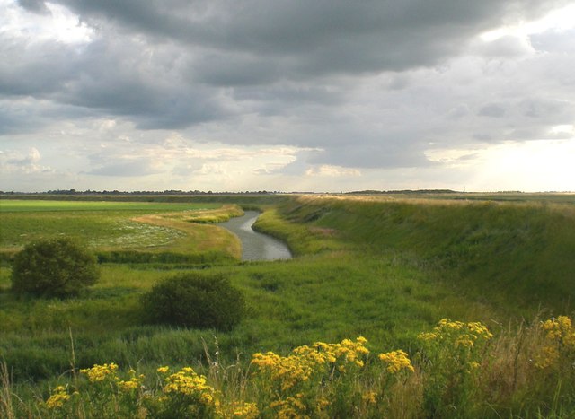 View inland from the Wash sea-bank