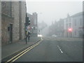 Somerset Row/Low Skellgate junction in the gloom