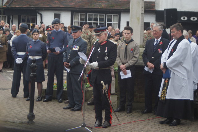 View of the Chief Lieutenant of Essex at the Remembrance Sunday Service in Billericay High Street