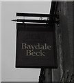 NZ2514 : Sign for Baydale Beck by JThomas