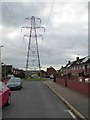 Pylon in a housing estate, Countess Wear