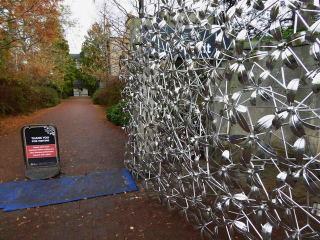 Gates into the Eastern end of the Royal Botanic Gardens Edinburgh
