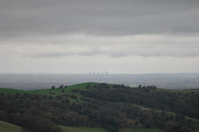 Fiddler's Ferry power station from the Peak District